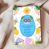 Leuke unieke zwembadfeest kind's verjaardag kaart