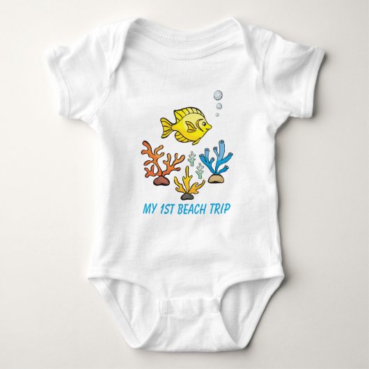 leuke unisex eerste Beach reis Romper (Voorkant)