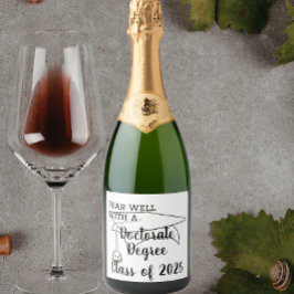Leuke universitaire doctorsgraden afgestudeerd, af sparkling wijnetiket