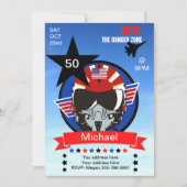 Leuke USA Fighter Jet Pilot Verjaardag uitnodiging (Voorkant)