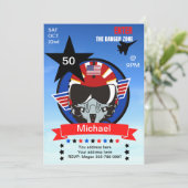 Leuke USA Fighter Jet Pilot Verjaardag uitnodiging (Staand voorkant)