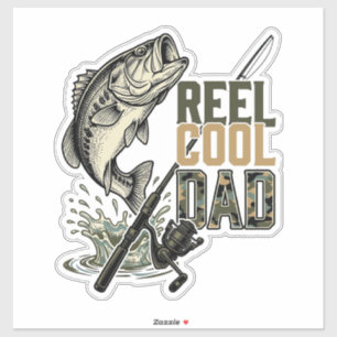 Leuke Vader Baars Vissen Vintage Gravure Ontwerp Sticker