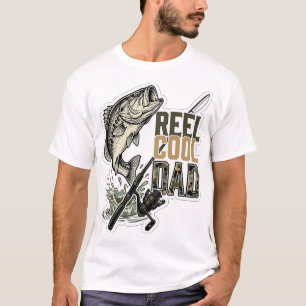 Leuke Vader Baars Vissen Vintage Gravure Ontwerp T-shirt