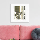 Leuke vader baars vissen vlag vector ontwerp_1 canvas afdruk (Insitu (Woonkamer))