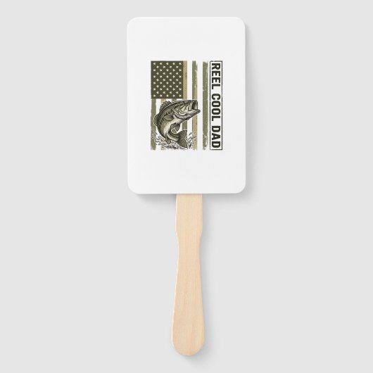 Leuke Vader Bass Fishing Vlag Vector Design_1 Handwaaier (Voorkant)
