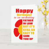 Leuke vader in de wet verjaardagswens kaart (Gele Bloem)