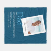 Leuke Vader Papa Definitie Foto Blauw Fleece Deken (Voorkant (Horizontaal))
