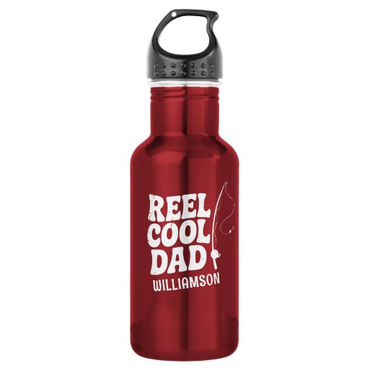 Leuke vader vissen grappige vadersdag cadeau waterfles (Voorkant)