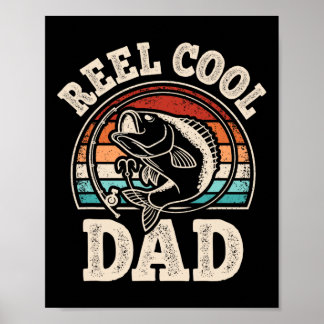Leuke Vader Vissen Papa Vintage Papa Vader Dag Poster