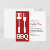Leuke Vaderdag BBQ-feestuitnodigingen Kaart (Voorkant / Achterkant)