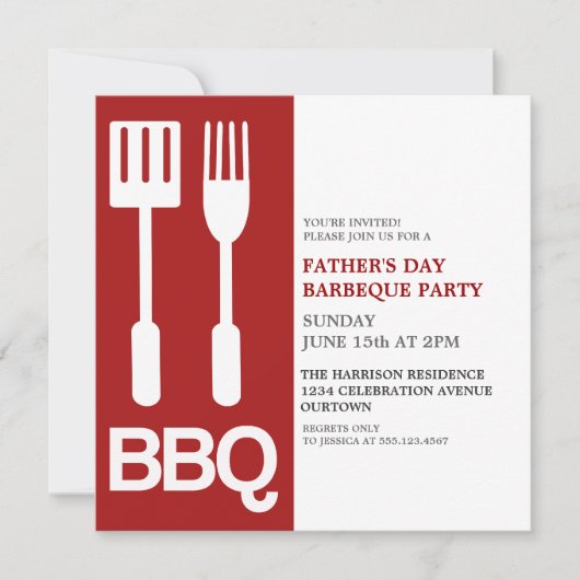 Leuke Vaderdag BBQ-feestuitnodigingen Kaart (Voorkant)