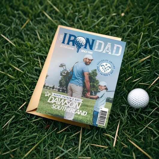Leuke Vaderdag Dad golf Lover Photo Magazine Kaart