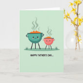 Leuke Vaderdag Grill Vrienden Kaart (Gele Bloem)