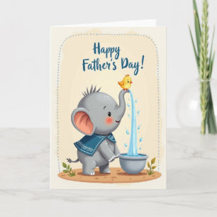 Leuke Vaderdag kaart Baby Olifant