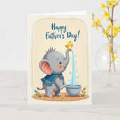 Leuke Vaderdag kaart Baby Olifant (Gele Bloem)