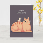 Leuke Vaderdag Kaart voor Kattenliefhebbers (Gele Bloem)