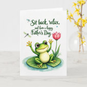 Leuke Vaderdag Kikker Kaart (Gele Bloem)