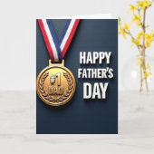 Leuke Vaderdag Medaille Kaart (Gele Bloem)