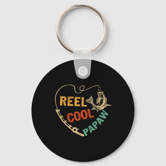 Leuke Vaderdag Oude Visspoel Cool Papaw Sleutelhanger (Voorkant)