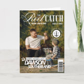 Leuke Vaderdag papa vissen foto tijdschrift omslag Kaart (Voorkant)