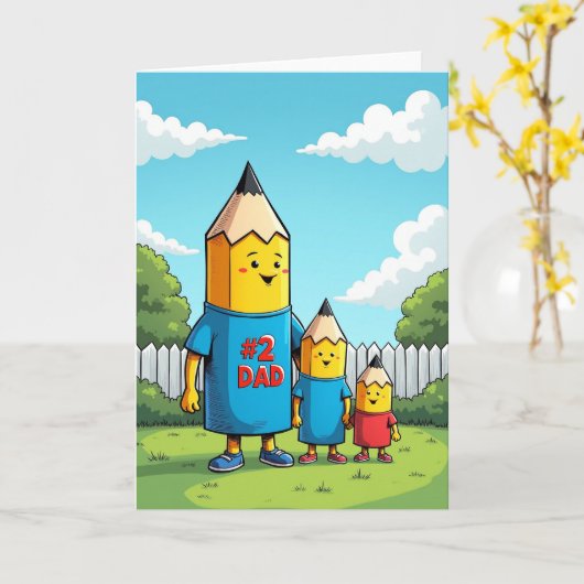 Leuke Vaderdag Potloodkaart Kaart (Gele Bloem)