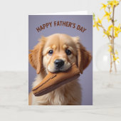 Leuke Vaderdag Puppy Kaart (Gele Bloem)