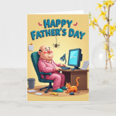 Leuke Vaderdag Pyjama Kaart (Gele Bloem)