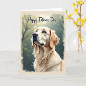 Leuke Vaderdag Retriever Kaart (Gele Bloem)