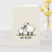 Leuke Vaderdag Schaap Kaart (Gele Bloem)