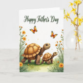 Leuke Vaderdag Schildpad kaart (Gele Bloem)