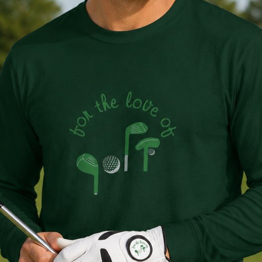 Leuke Vaderdag "Voor de Liefde van Golf" Typografi T-shirt