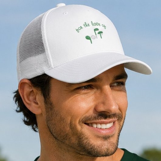 Leuke Vaderdag "Voor de Liefde van Golf" Typografi Trucker Pet