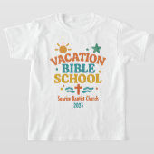 Leuke Vakantie Bijbelschool VBS Kerknaam & Jaar T-shirt (Laagn)