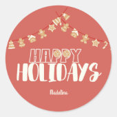 Leuke vakantie cookie banner ronde sticker (Voorkant)