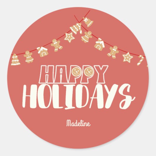 Leuke vakantie cookie banner ronde sticker (Voorkant)