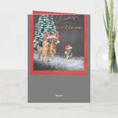 Leuke vakantie Duitse herders met Santa Hats Feestdagen Kaart (Achterkant)