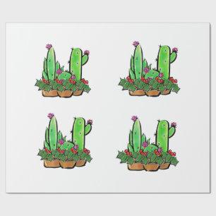 Leuke vakantie Xmas Cactus cactussen vetplanten Cadeaupapier