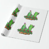 Leuke vakantie Xmas Cactus cactussen vetplanten Cadeaupapier (Uitgerold)