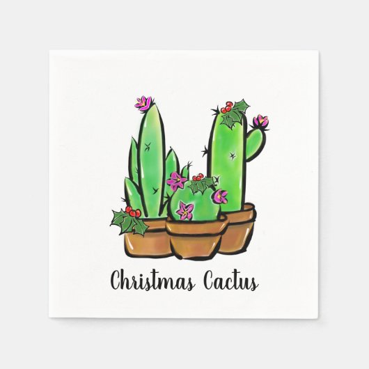 Leuke vakantie Xmas Cactus cactussen vetplanten Servetten (Voorkant)