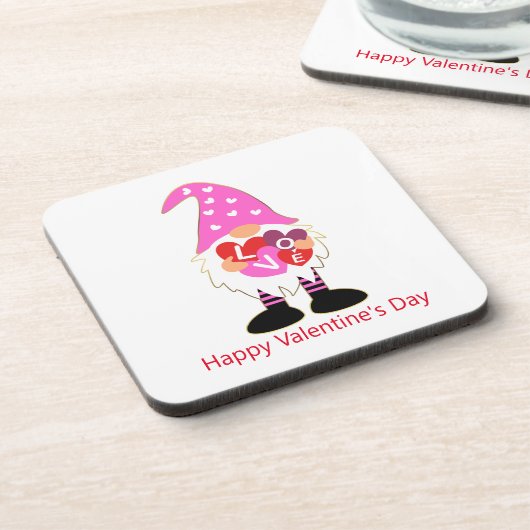 Leuke Valentijn Gnome Hard plastiek onderzetter (Linkerzijde)