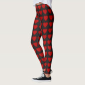 Leuke Valentijn Love Hearts Zwart en Rood Leggings (Links)