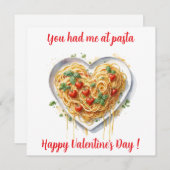 Leuke Valentijn Pasta Hart Italië Feestdagenkaart (Voorkant / Achterkant)