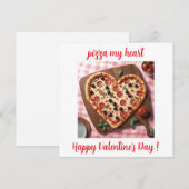 Leuke Valentijn Pizza Hart Italië Feestdagenkaart (Voorkant / Achterkant)