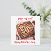 Leuke Valentijn Pizza Hart Italië Feestdagenkaart (Staand voorkant)