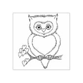 Leuke Valentijn Uil gemaakt van Hearts Rubber Stam Rubberstempel (Afrduk)
