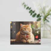 Leuke Valentijnsdag Cat Feestdagenkaart (Staand voorkant)