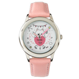 Leuke Valentijnsdag Cat Horloge