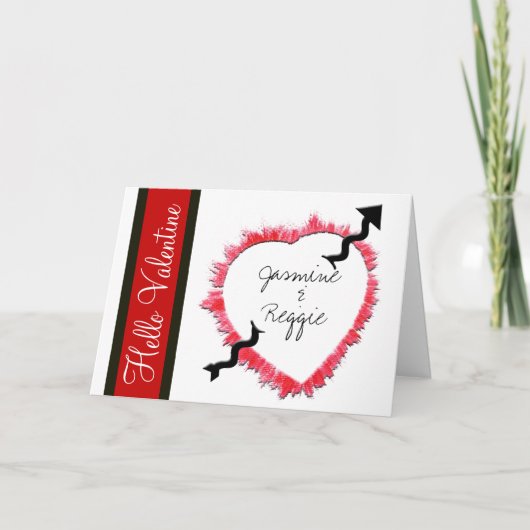 Leuke Valentijnsdag gestructureerde hart omtreklij Feestdagen Kaart (Voorkant)