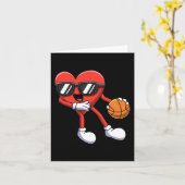 Leuke Valentijnsdag Hart Spelen Basketbal Boys K Kaart (Gele Bloem)