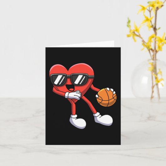 Leuke Valentijnsdag Hart Spelen Basketbal Boys K Kaart (Gele Bloem)